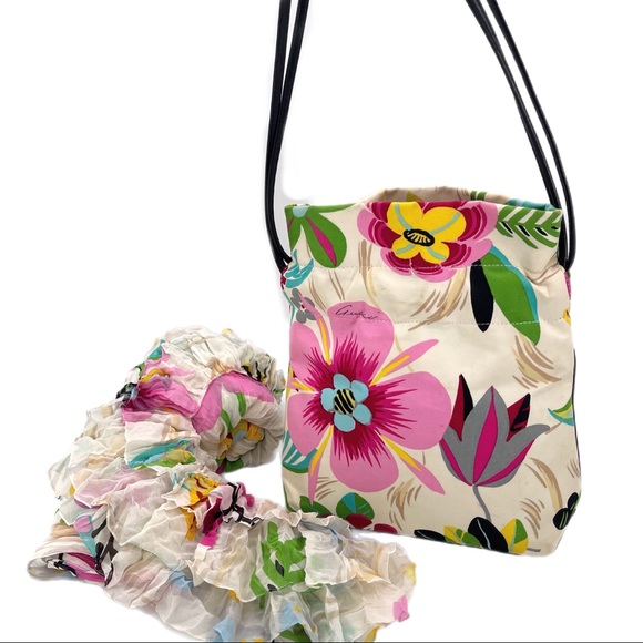 Gucci Tom Ford Authentic Vintage Floral Bag & Silk Scarf Coordinating Set Rare - Picture 5 of 14